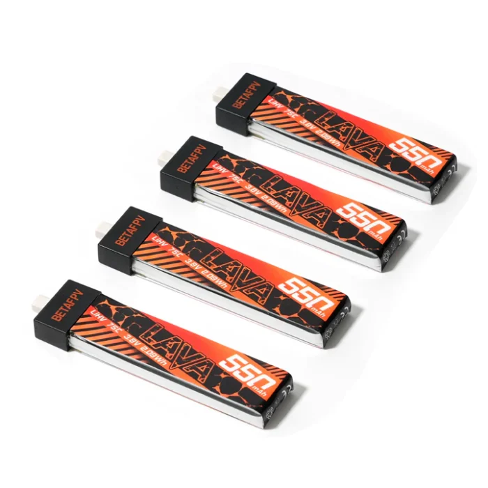 BetaFPV LAVA 1S 550mAh 75C LiHV Battery BT2.0 4PCS - Image 2