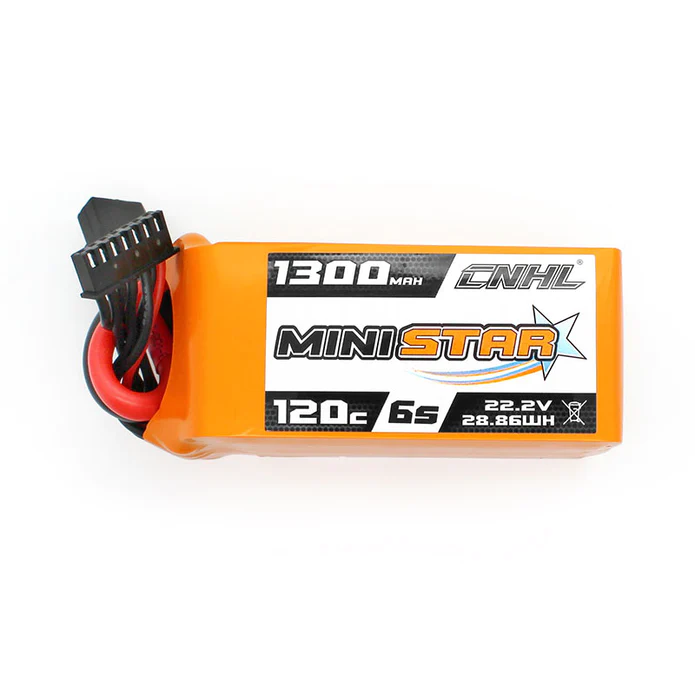 CNHL MiniStar 1300mAh 22.2V 6S 120C Lipo Battery with XT60 Plug CNHL MiniStar 1300mAh 22.2V 6S 120C Lipo Battery with XT60 Plug - Image 1