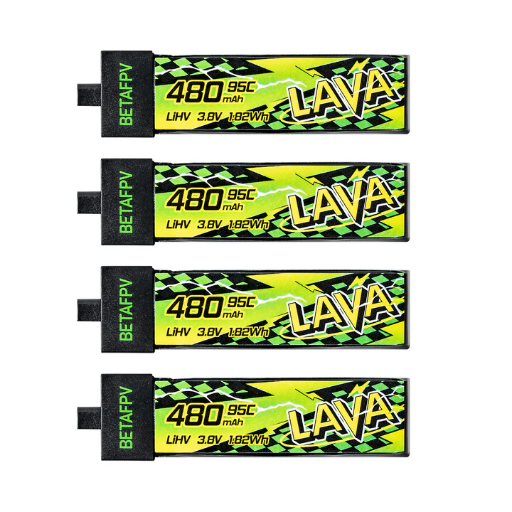 BetaFPV LAVA II 1S 480mAh 95C LiHV Battery BT2.0 4PCS BetaFPV LAVA II 1S 480mAh 95C LiHV Battery BT2.0 4PCS - Image 1