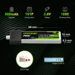 OVONIC 1S Lipo Battery 550mAh 1S1P 100C 3.8V LiHV LiPo Battery - Image 4